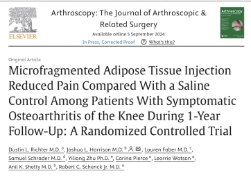 Can You Inject Fat Into A Knee To Make Arthritis Symptoms Better For A Year?  Yes!